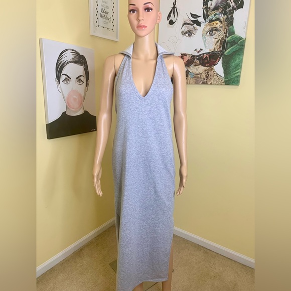 NWT URBAN OUTFITTERS “Laguna” Midi Cover-up Hooded Dress in Gray, Size Small - Picture 9 of 11
